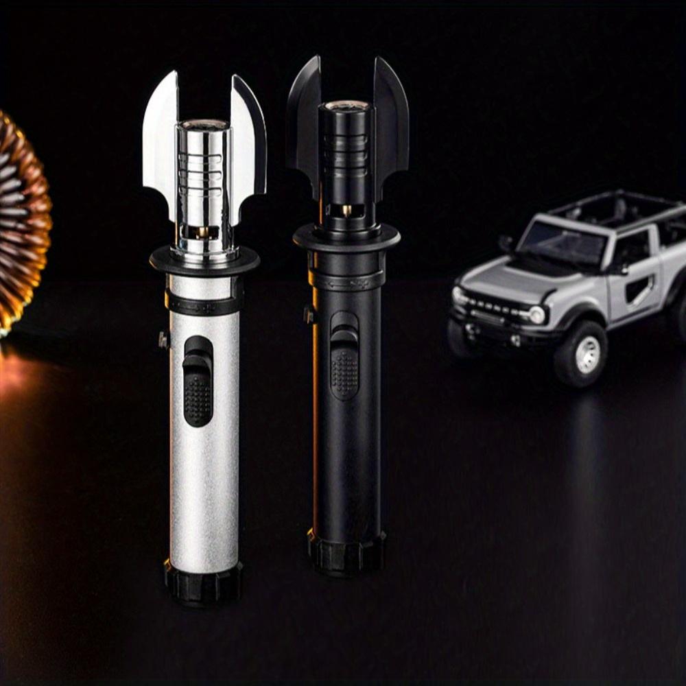 Powerful Windproof High-temperature Lighter with A Red Flame A Metal Body for Outdoor BBQ Cooking and Cigar Accessories
