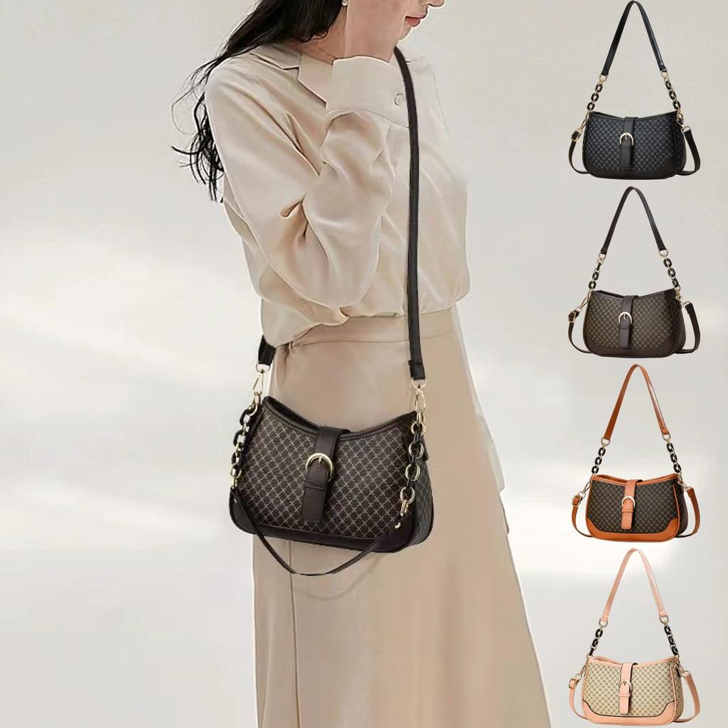 Welltude Women's Shoulder Bag, Small Mini Bag, Pochette, Mini Shoulder Bag, 2505 (Black X Light Brown)