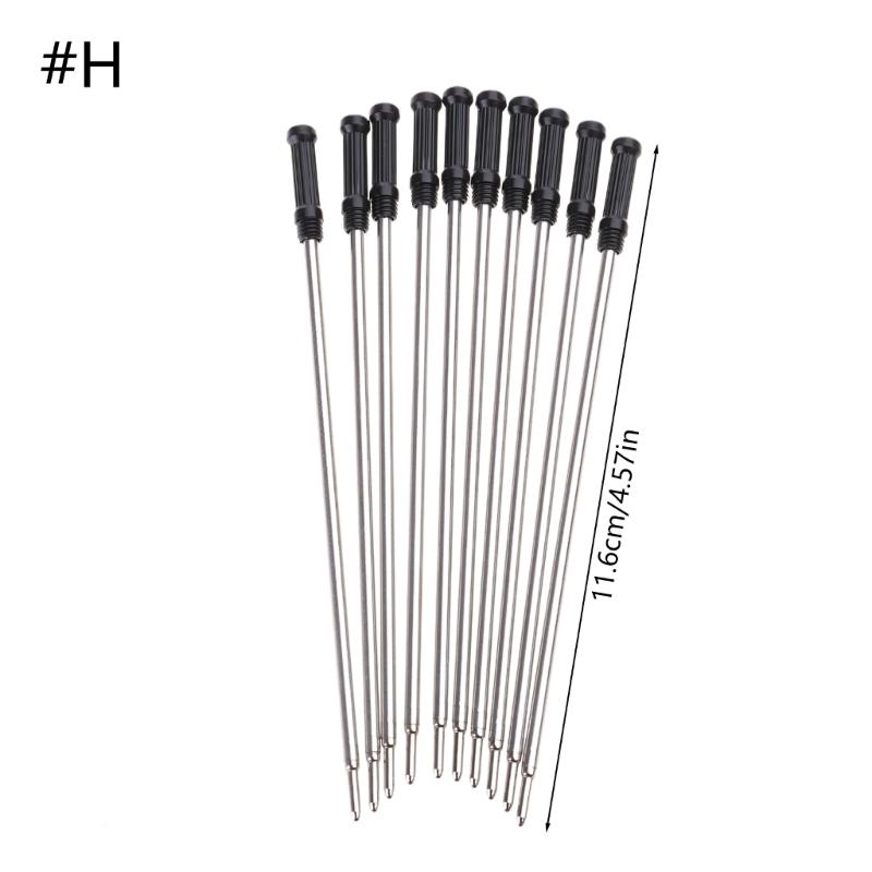 10 Stück austauschbare Kugelschreiberminen, Kugelschreiber-Metallminen Metallmine für Drehkugelschreiber, 1,0 mm Spitze