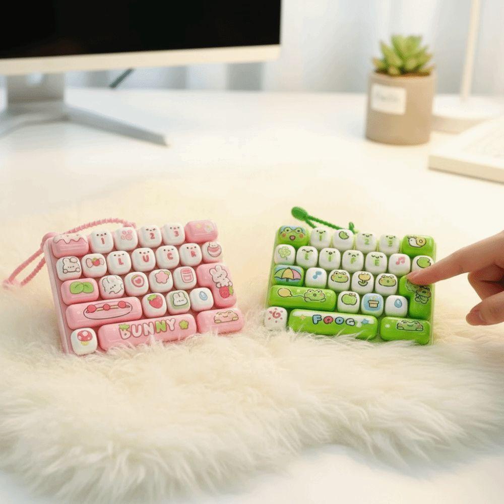 Cute Design Decompression Button Toy Creative Style Keyboard Keychain Children Use