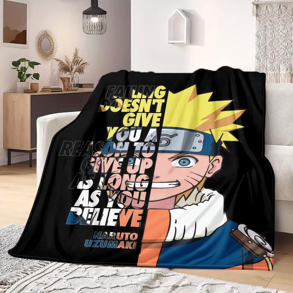Naruto Cartoon Flannel Blanket Vibrant Printed Pattern Fit For Bedroom Sofa Bed Chair Travel Picnic -HE20