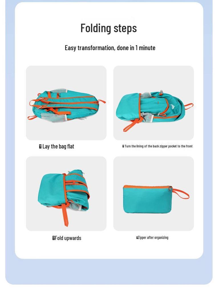 Ultra-light Water Repellent Foldable Backpack for Cycling, Hiking, Camping, & Mountaineering