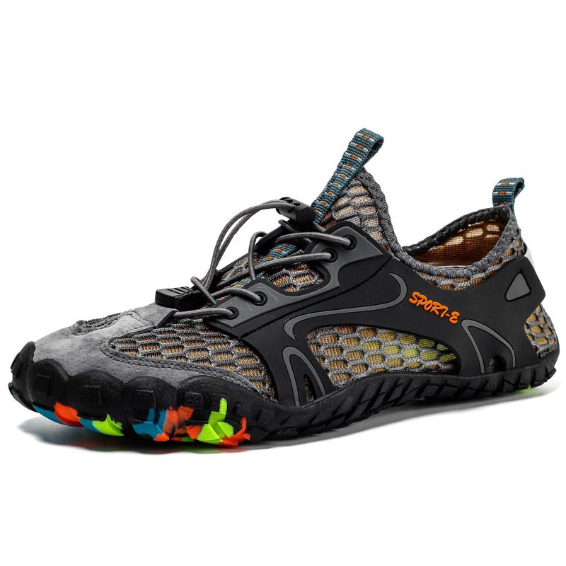 Hiking Boots Mens Outdoor Athletic Sports Trail Running Shoes High-Top Barefoot Upstream Water ShoesTrekking Climbing Sneakers