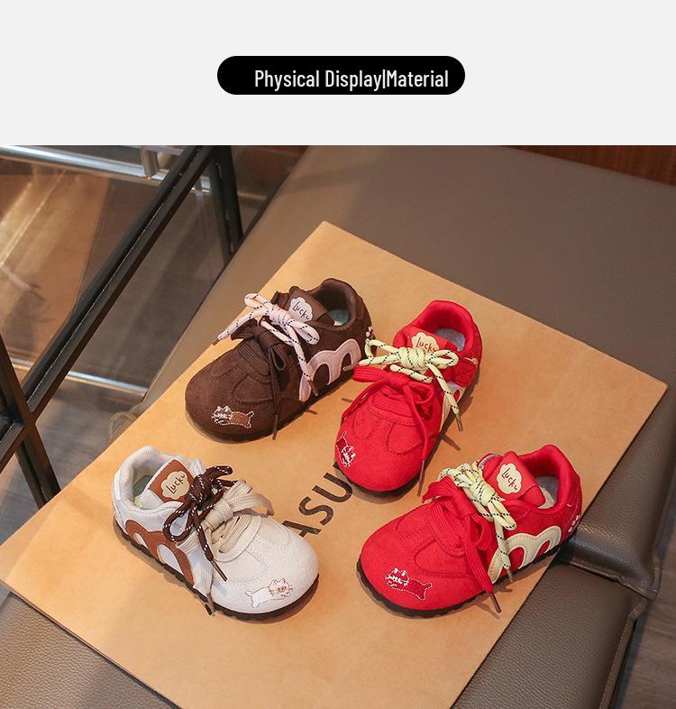 Kindertrainingsschuhe im deutschen Stil für Frühling und Herbst: Weiche Sohle, Bestickte Sportschuhe für Jungen & Mädchen