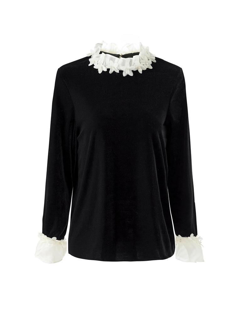 Französische Romantik Chic Spitze Kragen Stoffhemd - Herbst/Winter Stil