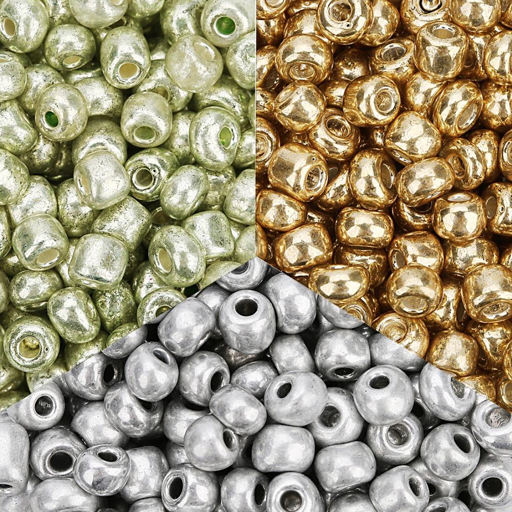 500 pièces/lot 3,8 mm Perles en Verre Vrac Rondes Couleur Dorée Perles d'Écartement pour Bracelets Colliers DIY Bijoux Femme Fournitures