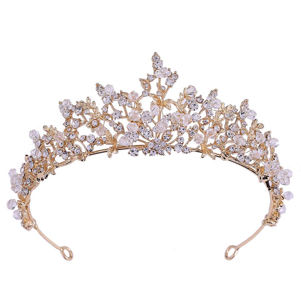 New Bridal Jewelry Exquisite Handmade Crystal Glass Diamond Crown Wedding Supplies Alloy Rhinestone Tiara