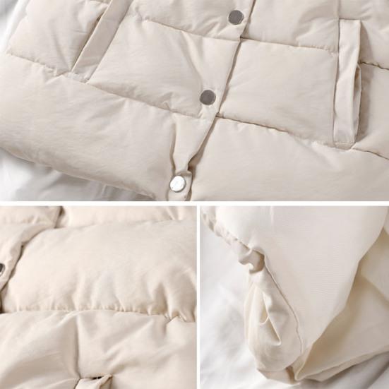 Women Vest Solid Color Sleeveless Windproof Short Stand Collar Loose Extra Thick Winter Waistcoat for Daily Wear