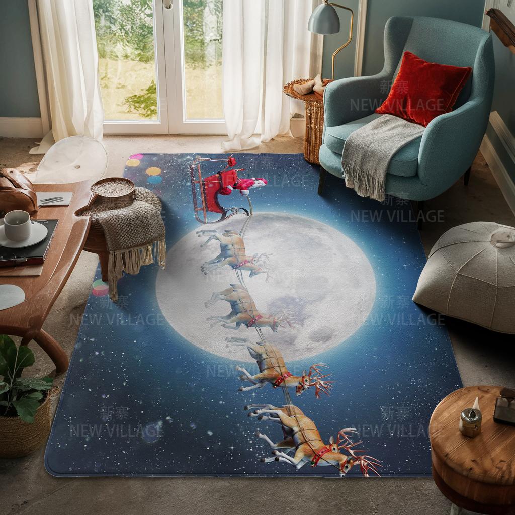 House Entrance Carpet Home Door Mat Living Room Bath Foot Bathroom Non-slip Water Absorption Rugs Bath Merry Christmas Winter