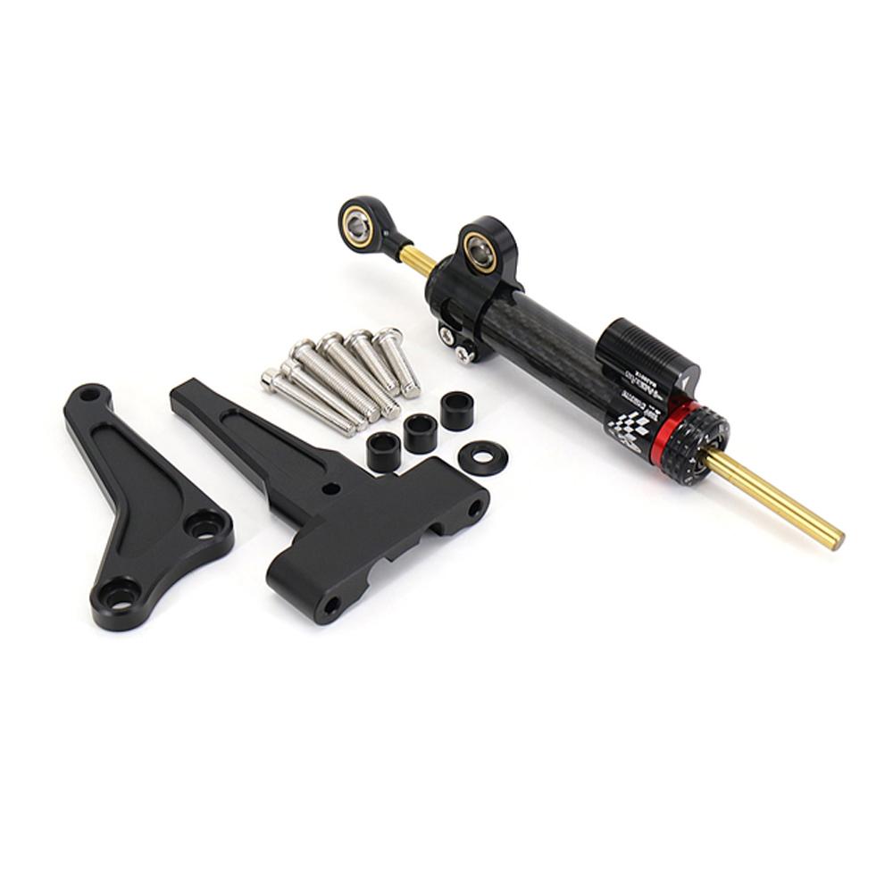 Carbon Steering Damper Stabilizer Motorcycle Directional Dampers Mount Bracket Support Kit For Street Triple 765R 765RS 1200RS
