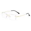 Unisex Frameless Elderly Antiblue Light Reading Glasses With Metal Frame For Daily Use