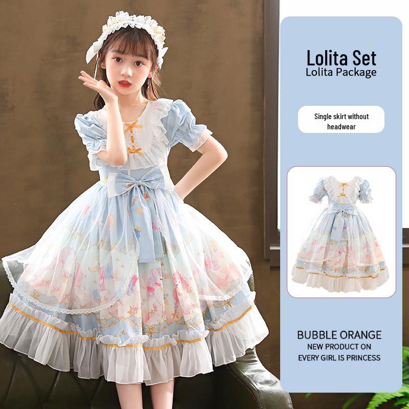 2026 New Lolita Princess Summer Short-Sleeve Stylish Girls' Dress