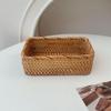 Retro Woven Multifunctional Storage Basket for Household, Living Room, Desktop, and Cosmetics