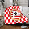 Psv Sportemblem Flanelldecke, Weiches Polyester, Modernes Design, Ganzjahres für Camping, Reisen, Geschenke für Feiertage oder Geburtstage