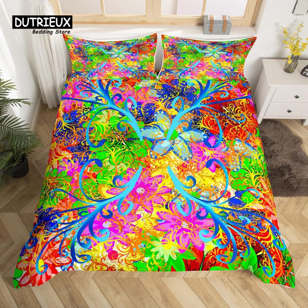 Bohemian Mandala Bettwäsche-Set, 3-teiliges Bettwäsche-Set, Weiche Bequeme Atmungsaktive Bettbezüge, Für Schlafzimmer Gästezimmer Dekor