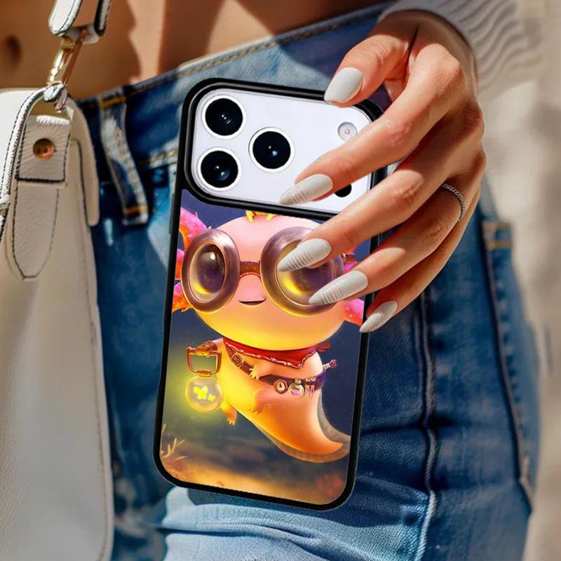 Süßes Tier Axolotl weiche Handyhülle für iPhone 17 Air 14 15 13 12 Max Hülle für Apple 14 15 16 16e 11 Pro Max Plus Coque