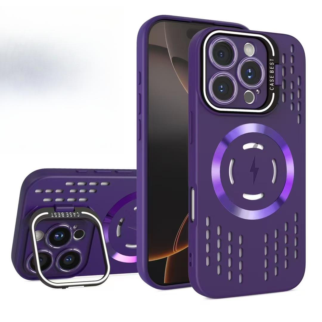 

Подходит для держателя объектива Ip16pro, чехол для телефона, Apple 13/14 дышащий, с отводом тепла, текстура CD, магнитное притяжение, защитный чехол 15 Apple 16Plus