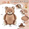 12 Pcs 35 Inch Big Brown Bear Balloons Matte Cartoon Bear Foil Birthday Balloons for Home Decor Jungle Animal Farm Safari Zoo Woodland Themed Party