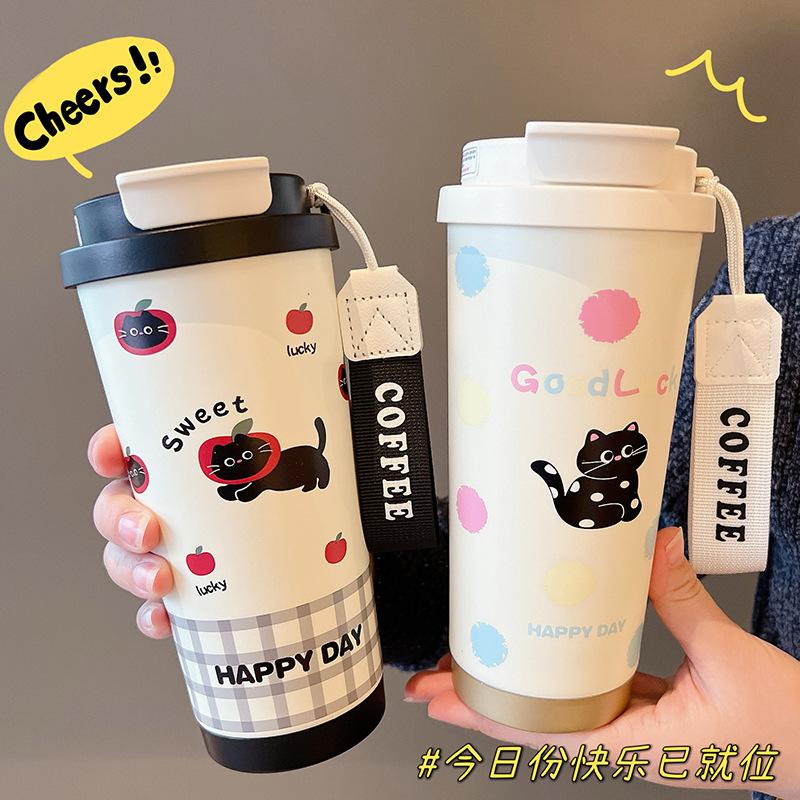 Thermos Cup, Student High-value Accompanying Cup, Car Double Drink, Straw Water Cup