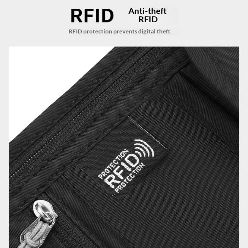 Osobní peněženka na krk s RFID blokováním Cestovní držák na pas Organizér na doklady Taška přes rameno na telefon s nastavitelným popruhem