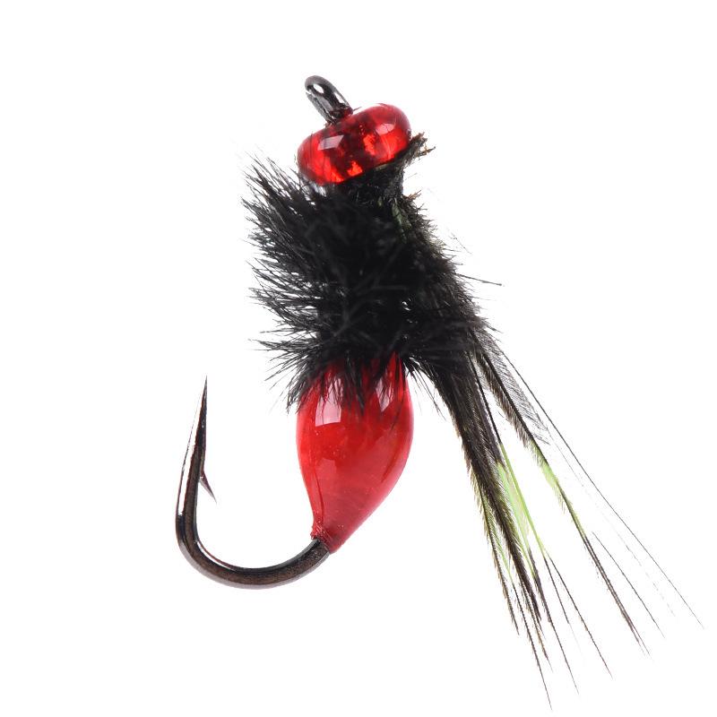 White Strip Fishing Rig: Micro Lure Baits, Mosquito Fly Hooks, Feather Lure, and Imitation Melon Seed Bait