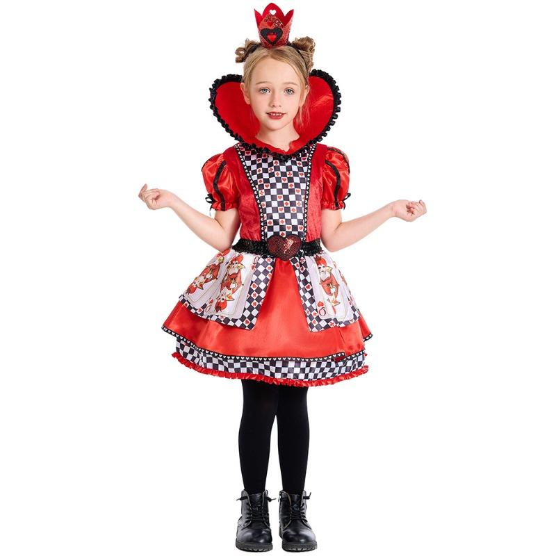 Halloween costume children's stage performance Queen of Hearts Alice in Wonderland Queen of Hearts tutu