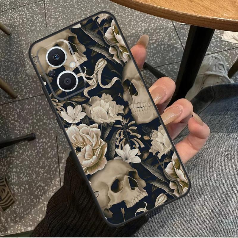 Gothic Floral Skull Funda For OPPO Reno 8T 2Z 4Z 5Z 10 4 5 6 7 8 Lite OPPO Find X2 X3 Neo X6 Pro X5 Lite Case