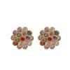 SSeeSY 2025 Hot Selling Custom Design Fashion Jewelry Shiny Color Zircon 3D Flower Earrings with Advanced Brass Earrings Stud