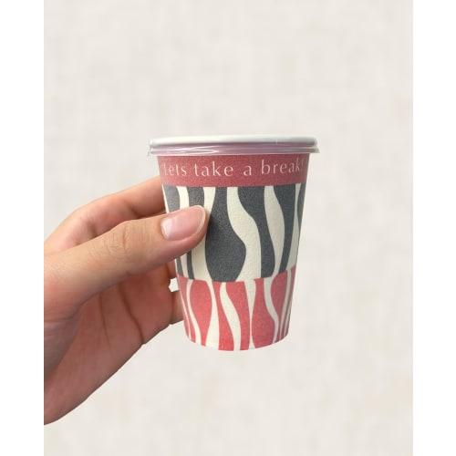 Sunnap Paper Cup Lids, 205ml (7 Oz), Fully Sealed, 73mm Diameter, Striped, 100 Lids, CR20100
