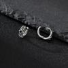 Men's Unique Rhombus Hoop Earrings, Stainless Steel Silver Color Vintage Small Earrings, Punk Gothic Trendy Jewelry for Men Boy