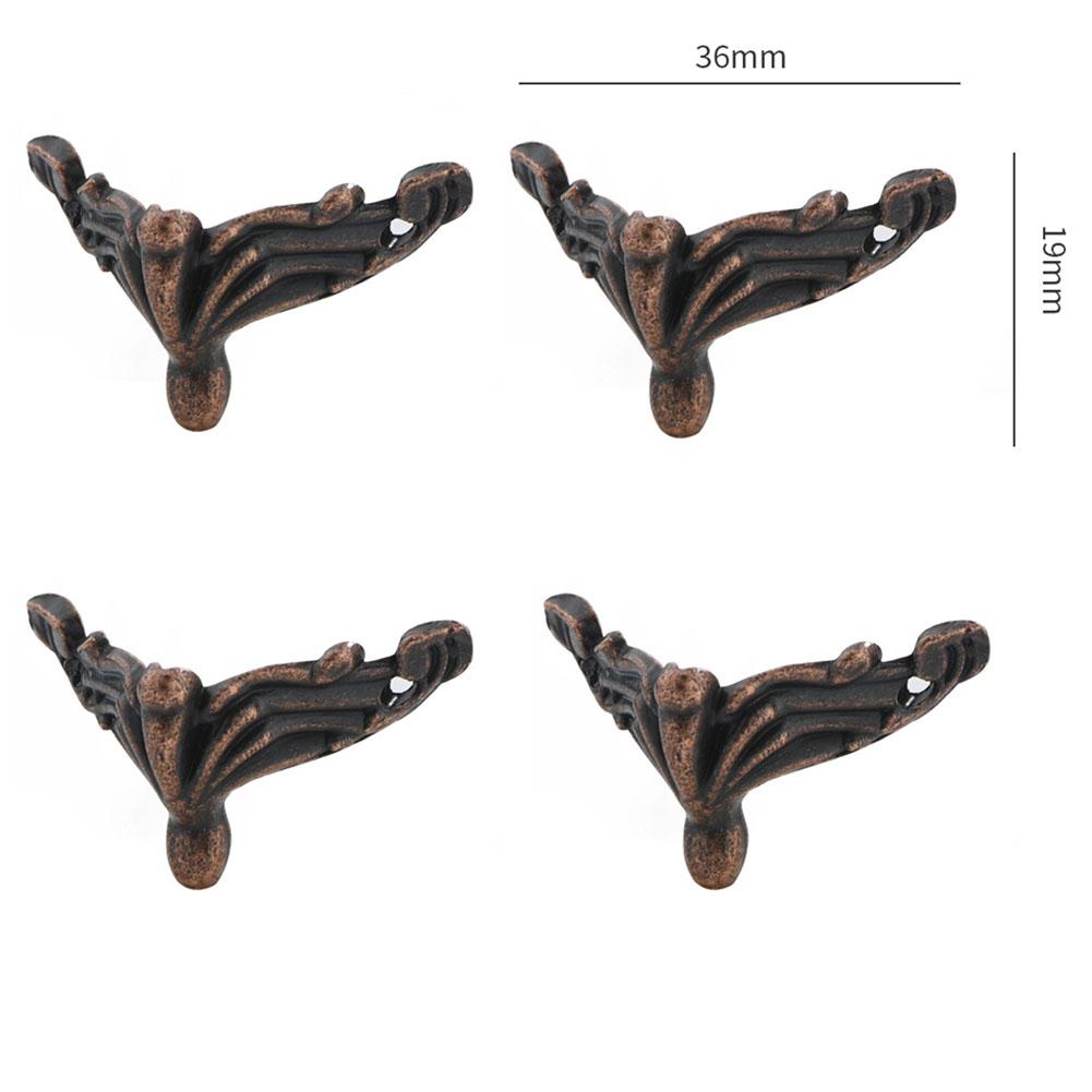 4PCS Antique Corner Protector Zinc Alloy Jewelry Box Wooden Case Decorative Feet Leg Metal Corner Protector Hardware Bracket