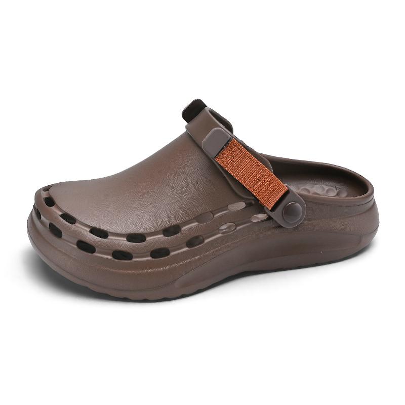 

Быстросохнущие однотонные мужские сандалии из ЭВА, модные, легкие, для путешествий, пляжа, повседневные мужские тапочки 45 кофейный