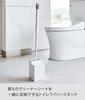 Yamazaki Jitsugyo Toilet Wiper Stand with Cleaner Sheet W11 X D12 X H17cm Tower Toilet Flooring Wiper Storage 6060 Storage, White, Approx.