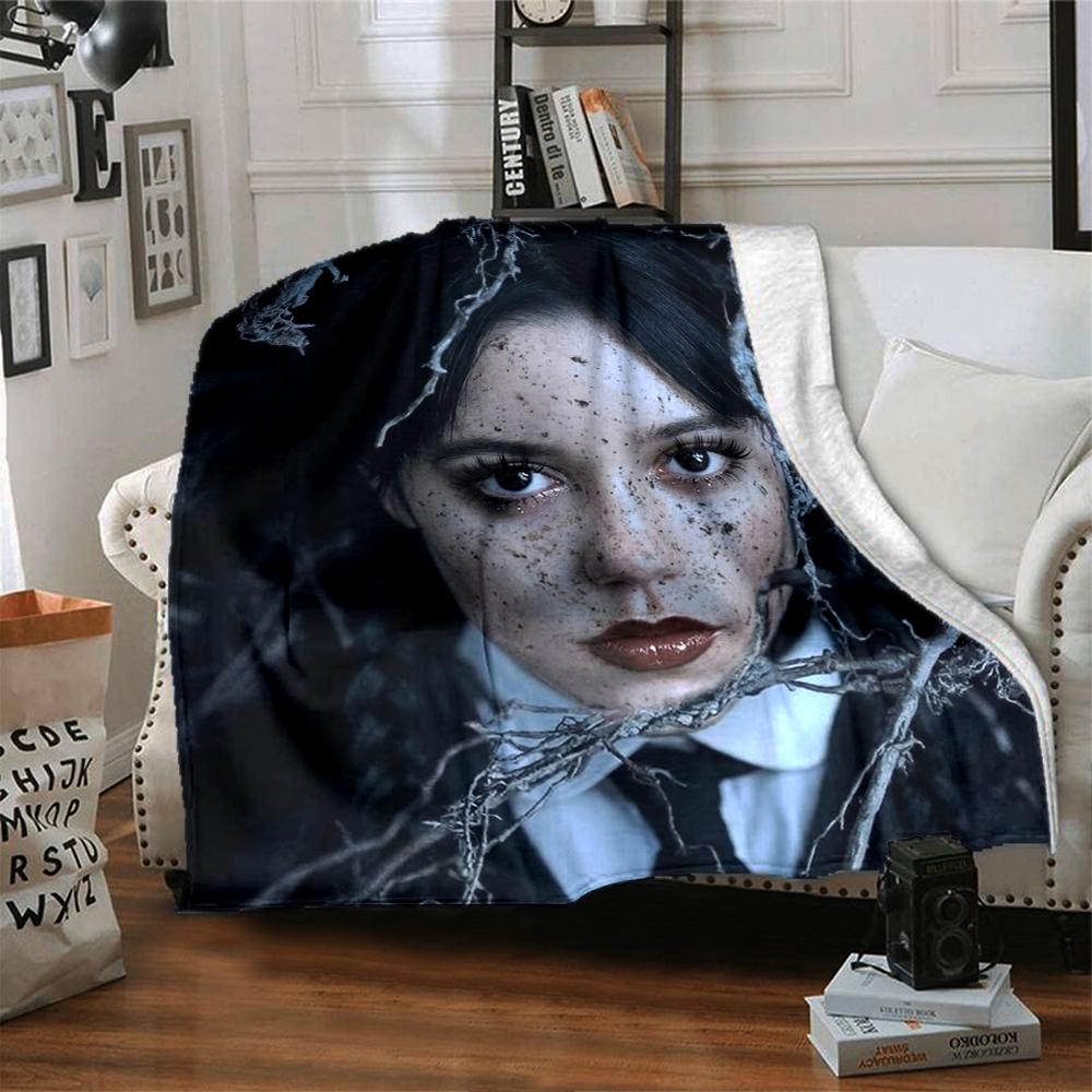 1Pc Ethereal Violinist Shadows Blanket For Couch Bed Plush Cozy Fuzzy Blanket Super Soft Warm Blankets For Fall And Winter 0918164