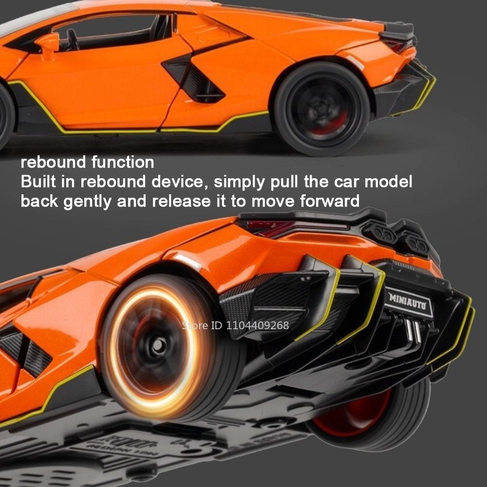 1:32 Revuelto Mansory SVJ63 Model Car Toy Alloy Diecast Doors Opened Sports Cars Miniature Sound Light Models Christmas Gift