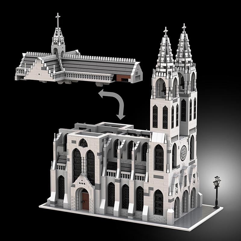 Non-Toxic Moc Gothic Cathedral Large Architecture Series Building Block Collection Model