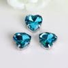 50Pcs/Pack Heart Shape Glitter Sewing Rhinestones Sew On With Silver Claw Glass Crystal Stones 8mm Diamond Beads Ornament