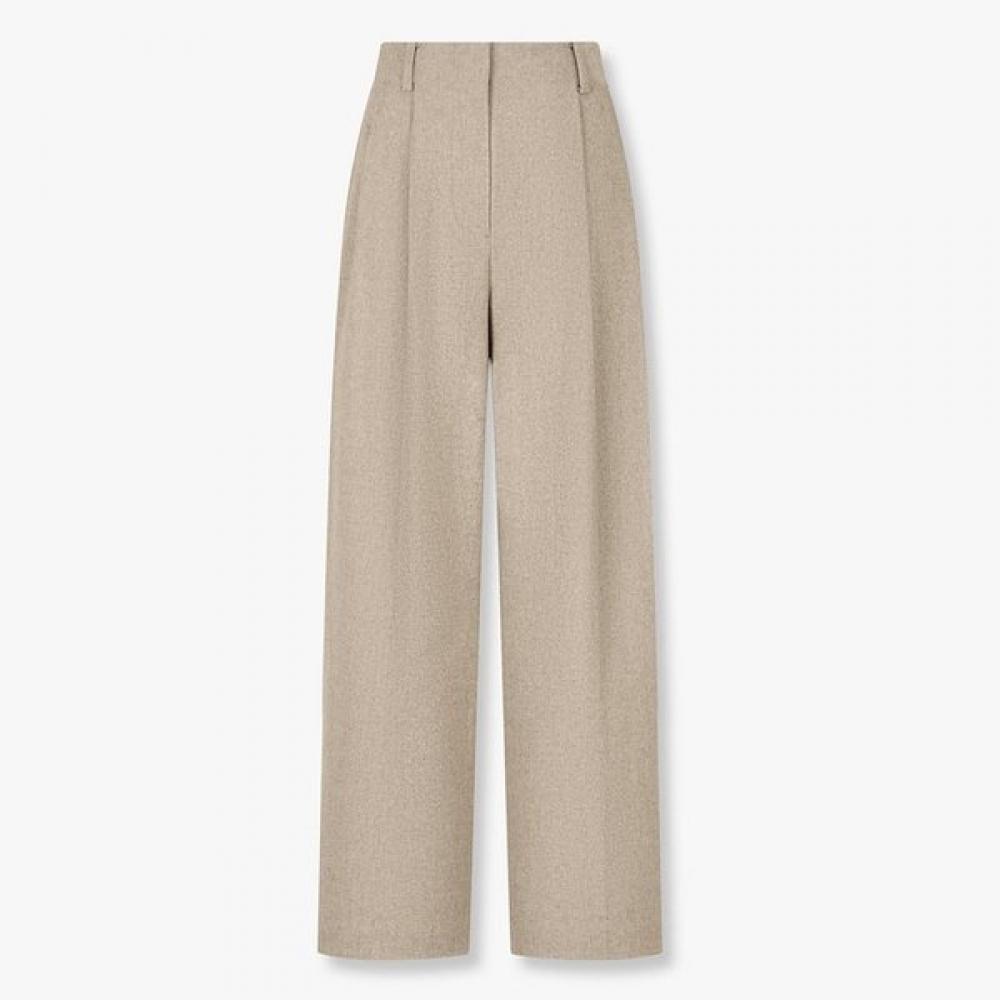 Studio Tomboy Wool Blend Straight Tuck Pants  9105431212ct MELANGE GRAY/S