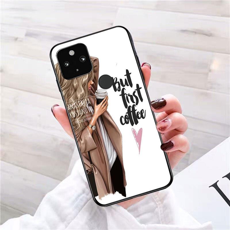 OK, ale první pouzdro na telefon Coffee Girl pro Google Pixel 7 Pro 7 6A 6 Pro 5A 4A 3A Pixel 4 XL Pixel 5 6 4 3 XL 3A XL 2 XL