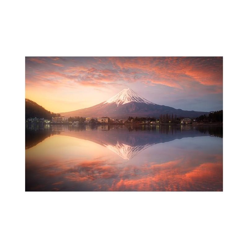 Spectacular Nature Wall Art Modern Print Featuring Aurora Waterfalls Mountains Serene Landscape Living Room Decor