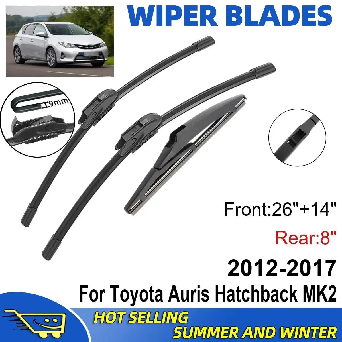 

3PCS For Toyota Auris Hatchback MK2 2012-2017 26 + 14 + 8 Front Rear Wiper Blades Windshield Windscreen Window Accessories чёрный