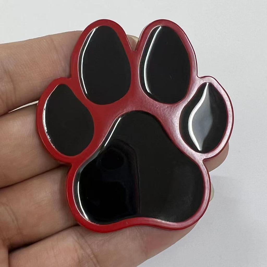 Personalized Metal Bear Paw Car Sticker Fun and Cute Dog Paw Print Car Emblem Tail Emblem Creative Body Scratch Sticker