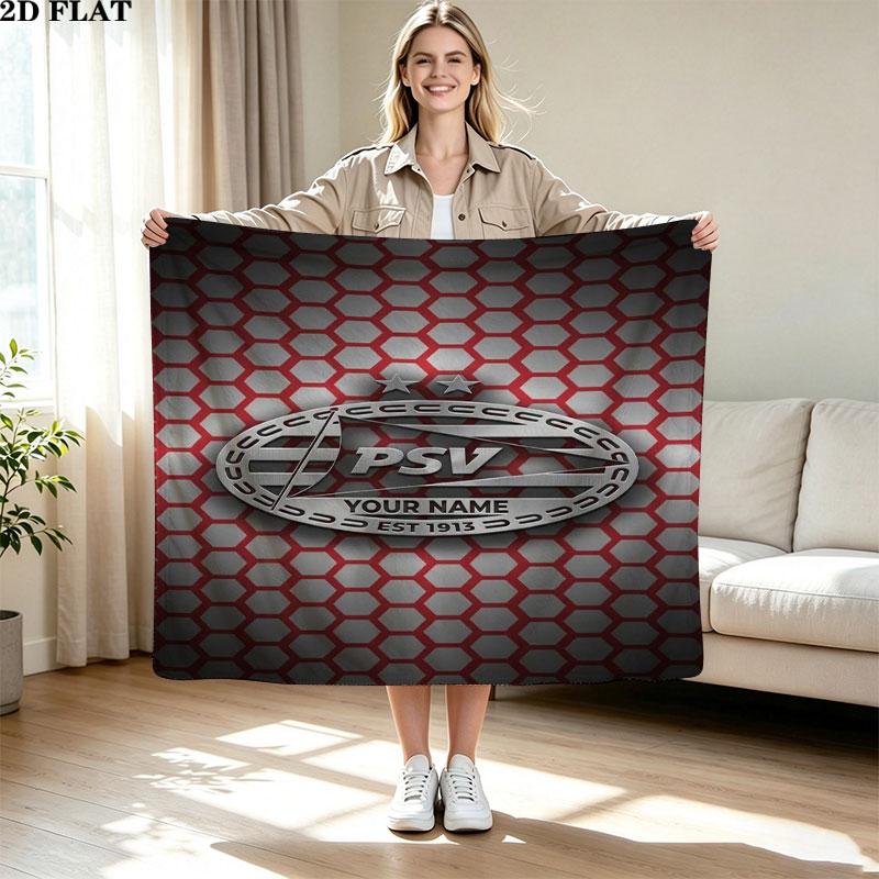 1PC Philips Sport Vereniging Custom Name Patterned Flannel Blanket Suitable For All Seasons for Home Decor Warmth and Comfort Gifts Holiday Present