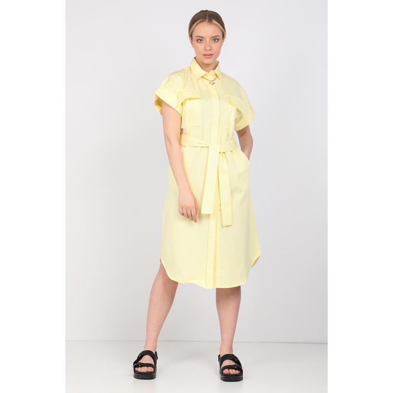 

Женское светло-желтое платье из поплина 36 светло-желтого