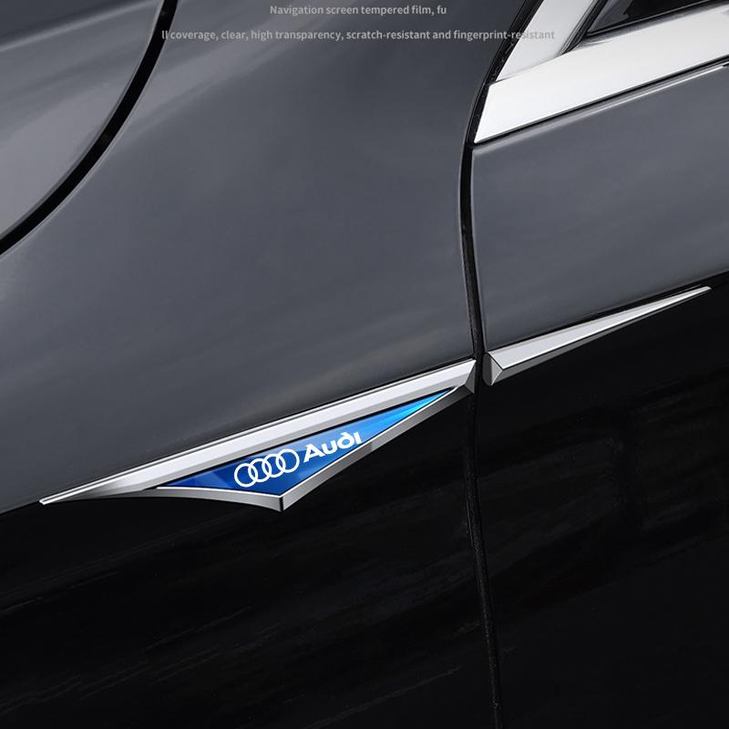 For Audi A3 A4 A5 A6 A7 A8 S3 S4 S5 S7 S8 RS3 RS4 RS7 R8 B9 C7 Car Side Badge Decal Fender Sticker Bumper Decoration Accessories