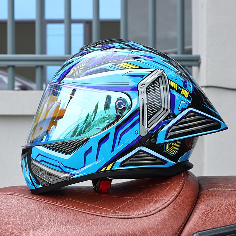ORZ-S802 motorcycle helmet,ABS men's and women's full face helmet,R50S personalized, cool, all season, big tail wing helmet DOT