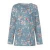 Ladies' Fashionable Casual Long Sleeved Popular Retro Floral Print Pullover Top