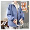 Mens Hooded Windbreaker Jacket Casual Streetwear Loose Fit Layered Look
