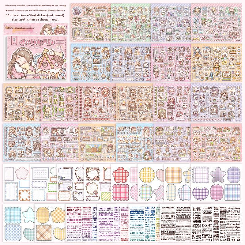 Tirado Roztomilý Ilustrační Zápisník se Samolepkami a Vzory Ozdobného Papíru