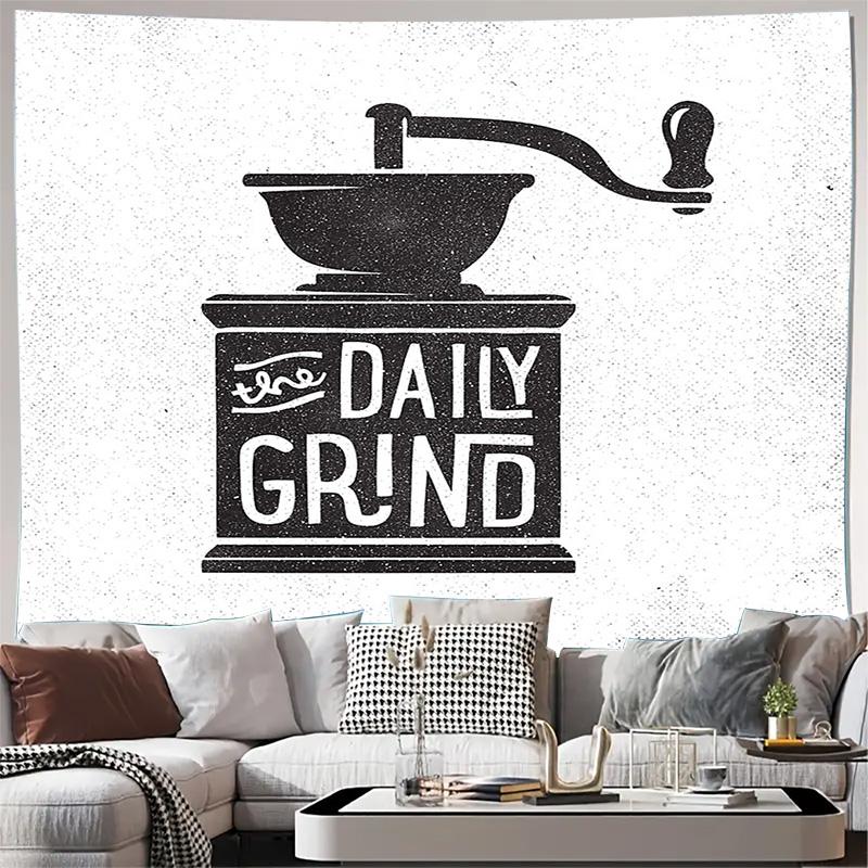 

Boho Tapestry Vintage Coffee Grinder Wall Decor Aesthetic Room Hanging Home Decor Art Textile Throw Blanket 74x94cm(29x37in)
